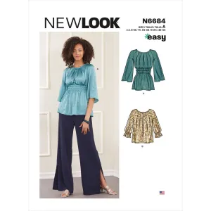 New Look Sewing Pattern N6684 Misses' Tops In Two Lengths