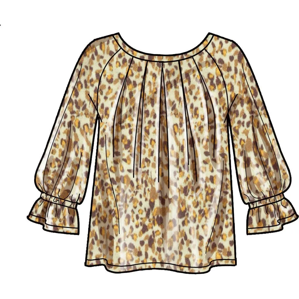 New Look Sewing Pattern N6684 Misses' Tops In Two Lengths