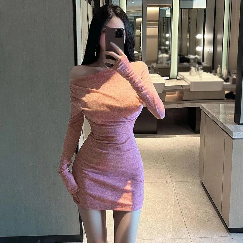 Off-Shoulder Korean Dress: Stylish Chic Fashion for Women