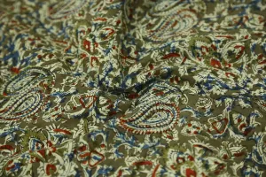 Olive Green Cotton Cambric Fabric