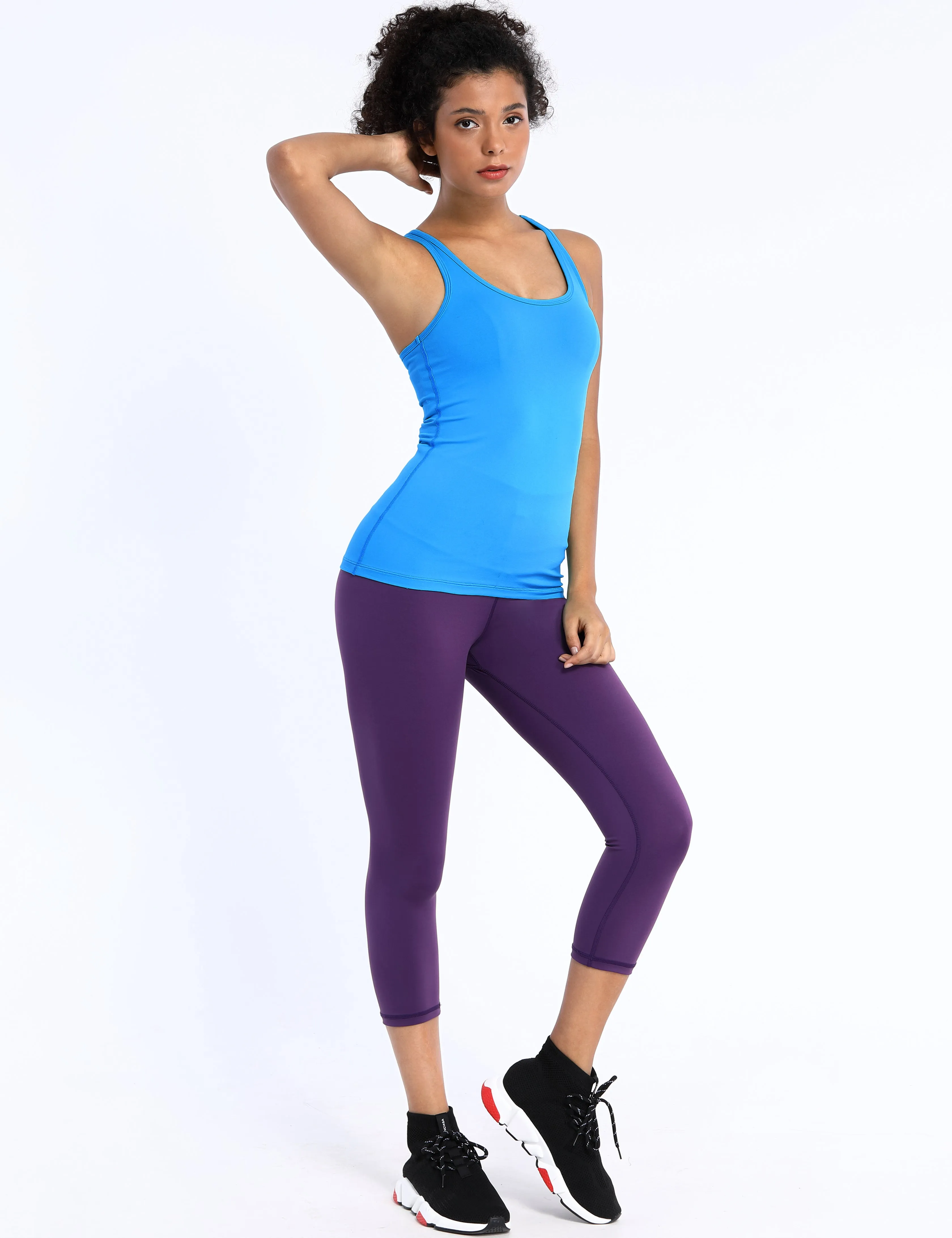 Racerback Athletic Tank Tops electricblue_Jogging