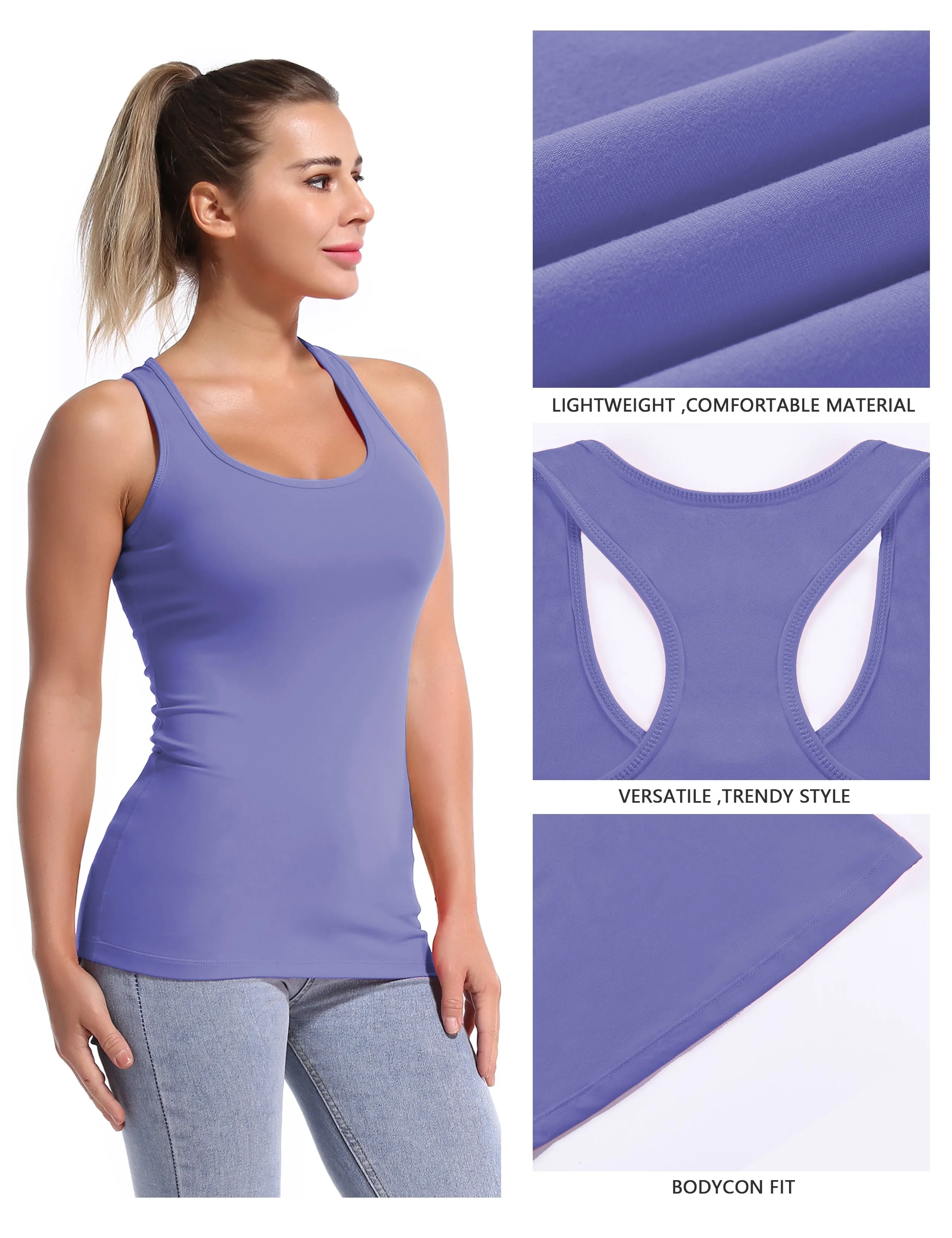 Racerback Athletic Tank Tops lavender_Jogging