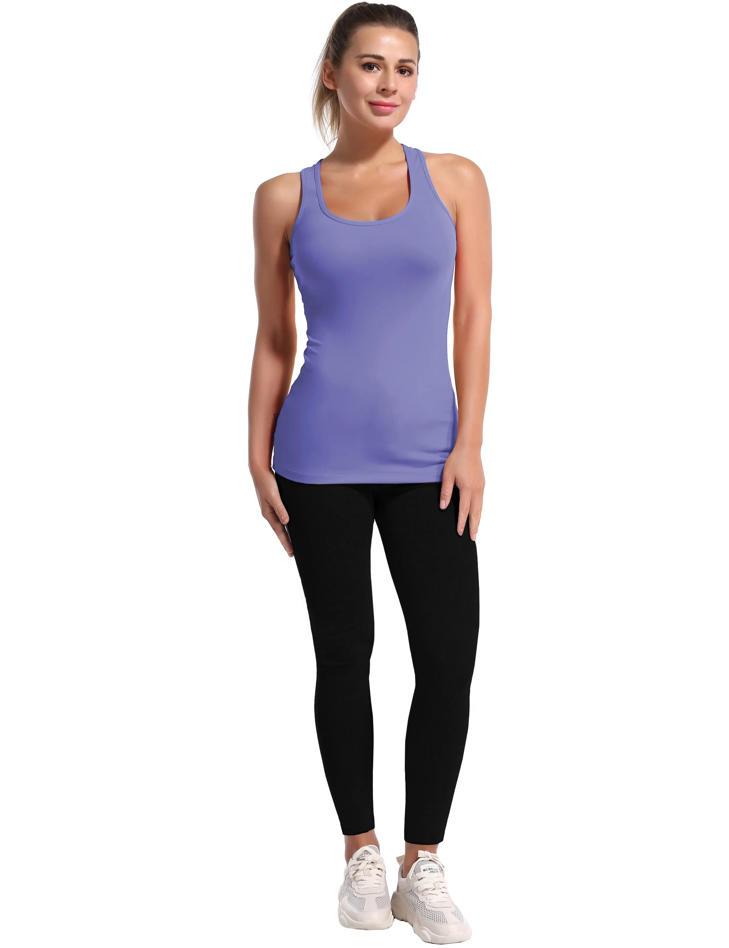 Racerback Athletic Tank Tops lavender_Jogging