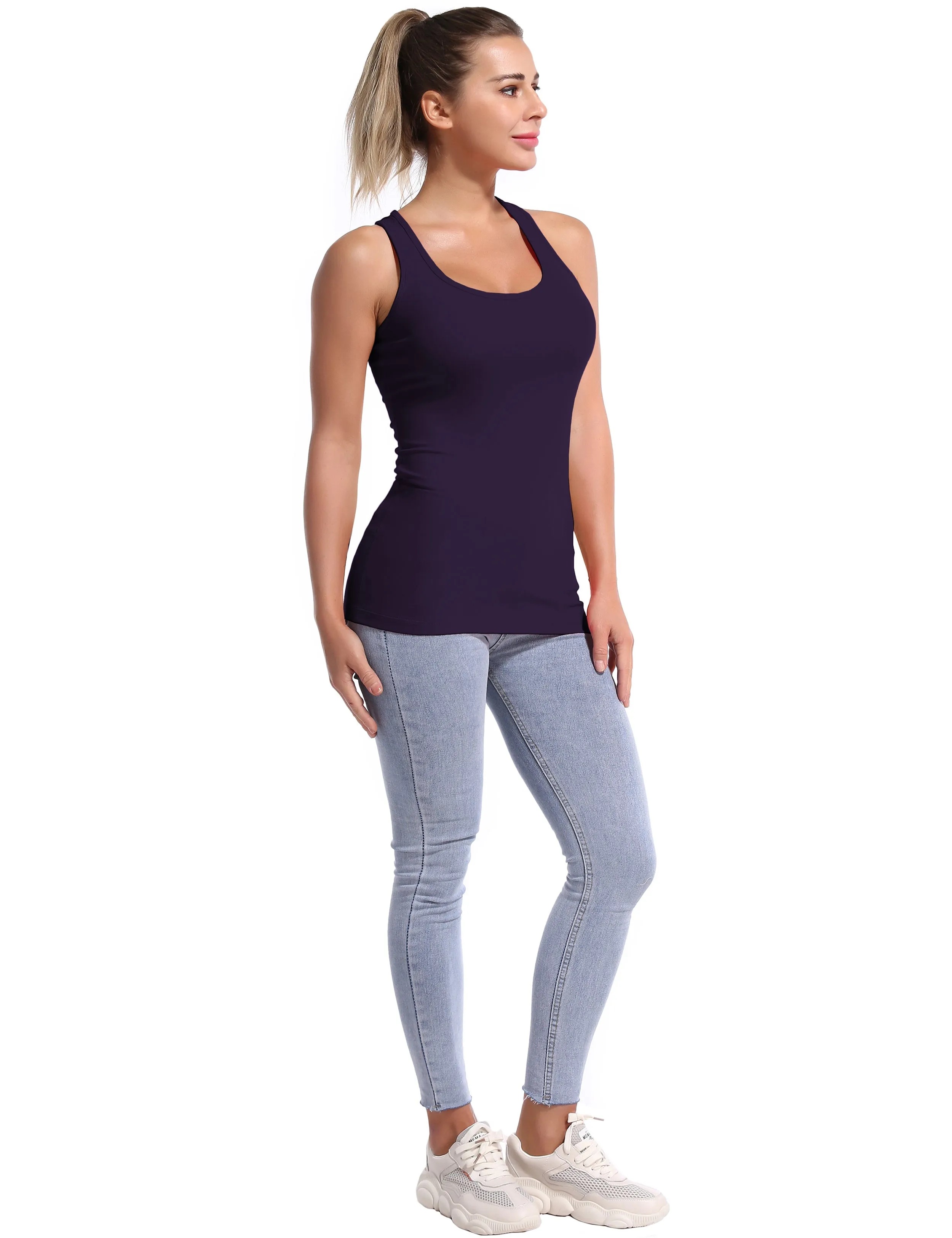 Racerback Athletic Tank Tops midnightblue_Gym