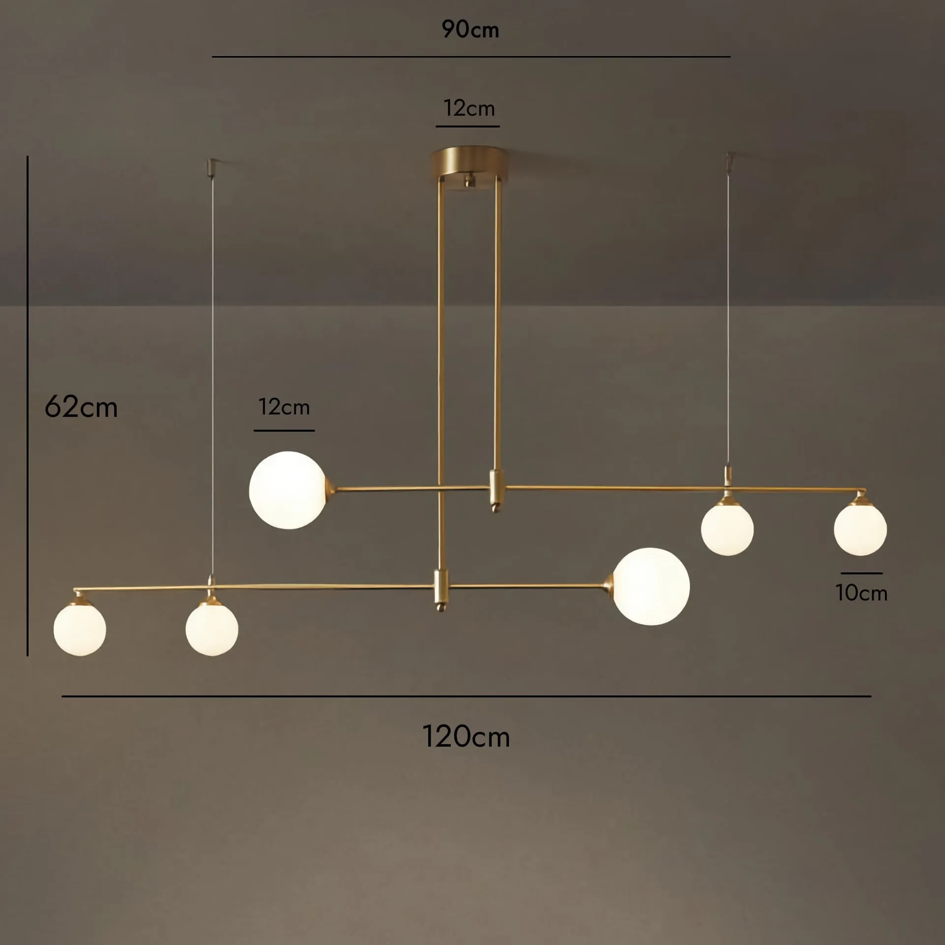RISTA Brass Chandelier