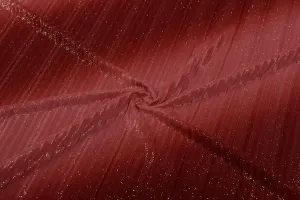 Rust & Peach Double Shade Glitter Pleated Knit Fabric