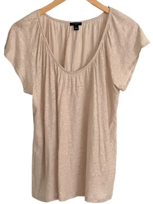 Soft Autumn Vintage Gold Scoop Neck Linen Top