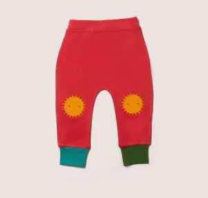 Soft Red Sun Knee Patch Joggers