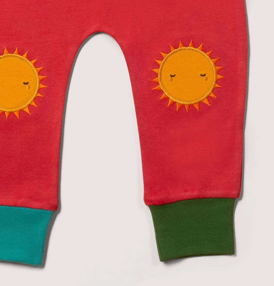 Soft Red Sun Knee Patch Joggers