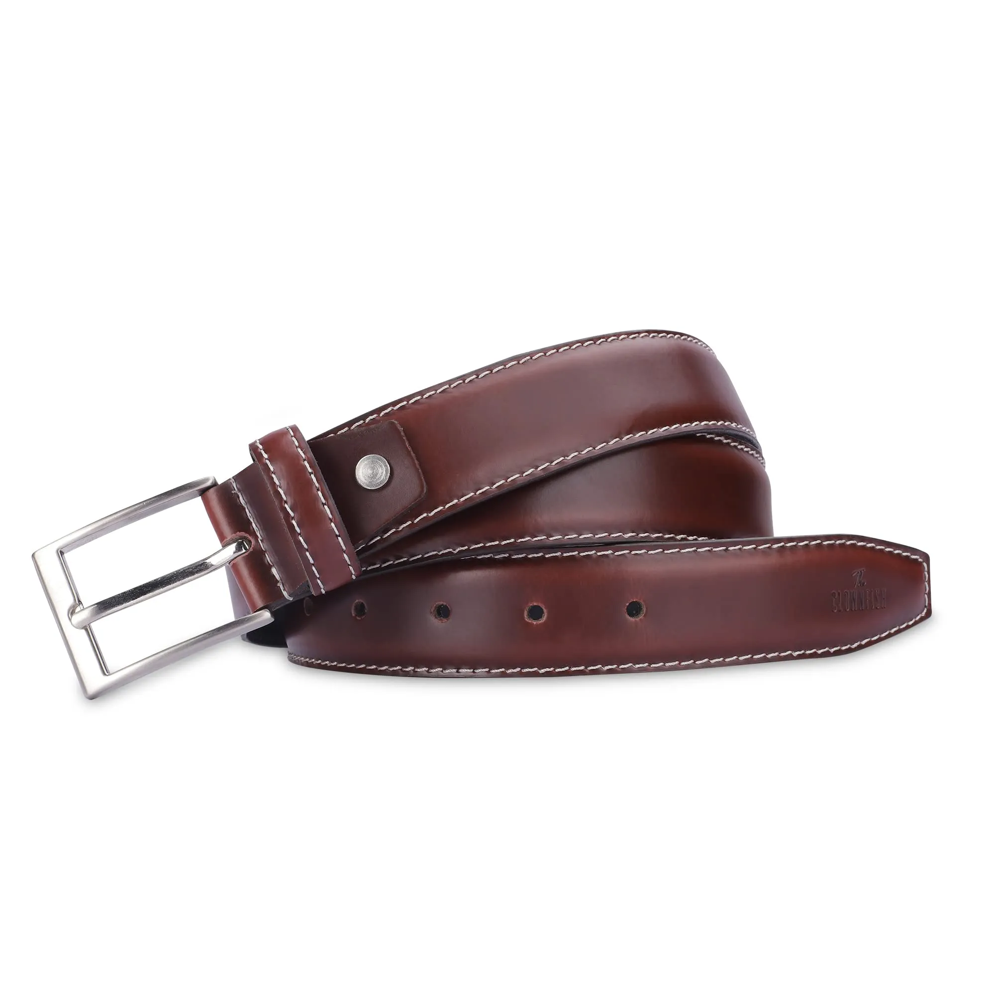 THE CLOWNFISH Men's Genuine Leather Belt - Maroon (Size-36 inches)