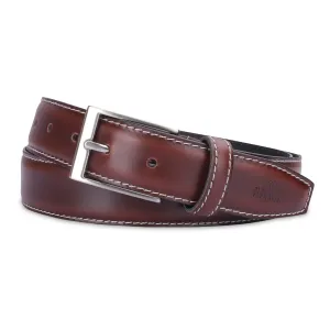 THE CLOWNFISH Men's Genuine Leather Belt - Maroon (Size-36 inches)