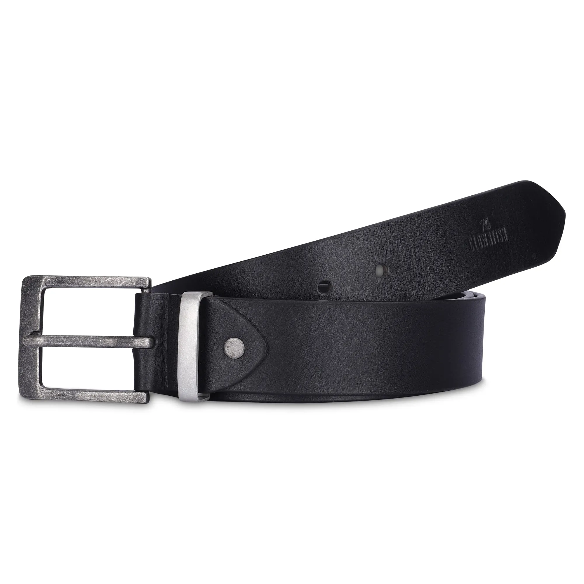 THE CLOWNFISH Men's Genuine Leather Belts - Black (Size-40 inches)