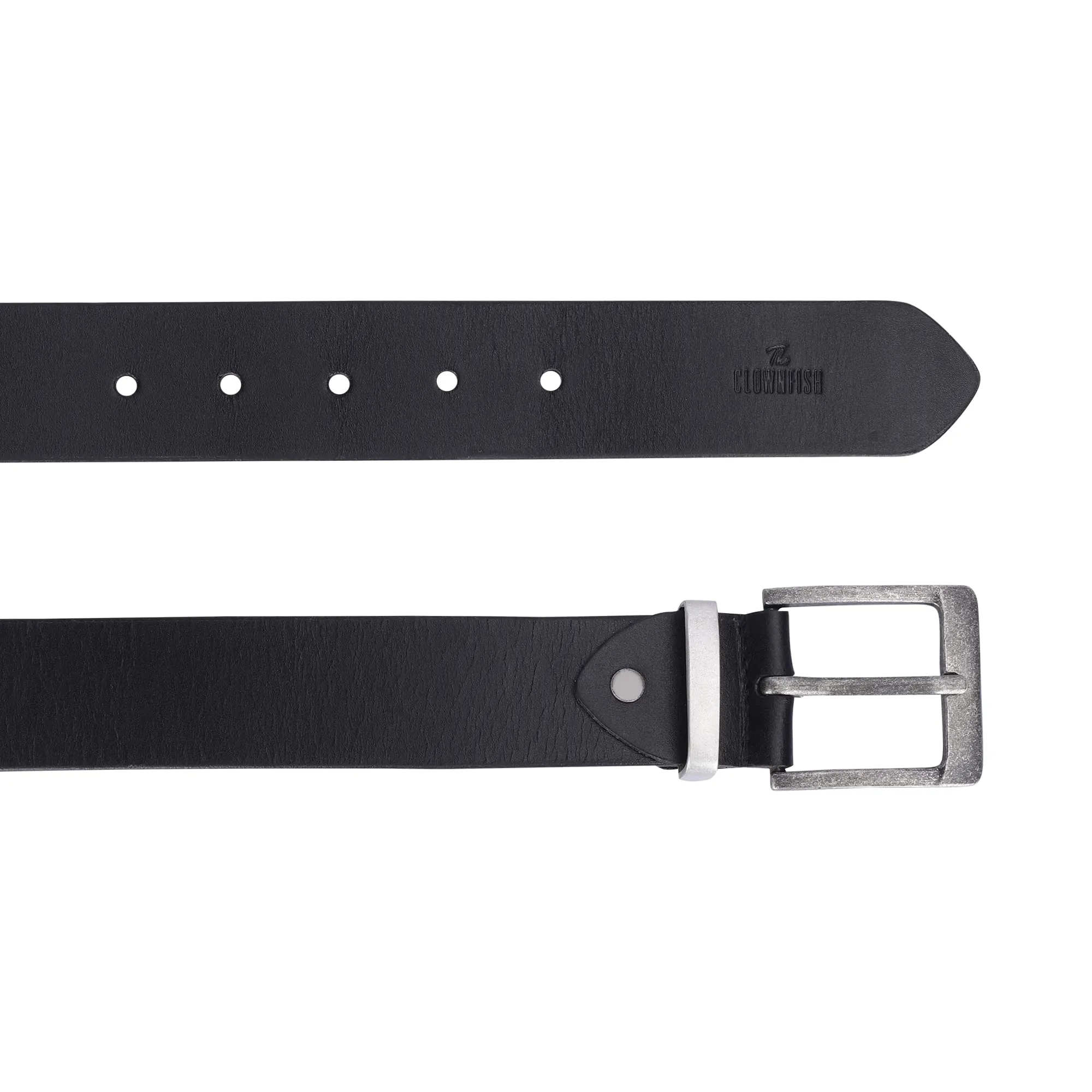 THE CLOWNFISH Men's Genuine Leather Belts - Black (Size-40 inches)