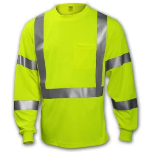 TINGLEY RUBBER CORP S75522.XL Job Sight Class 3 Long Sleeve T-Shirt, Hi-Vis Yellow, X-Large, 1 Each