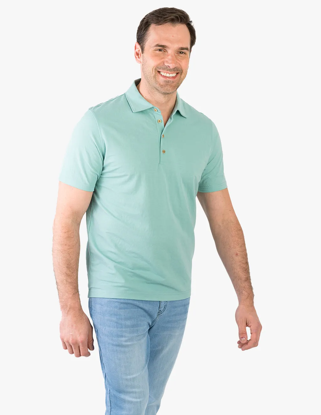 TURQ KNIT CANVAS POLO