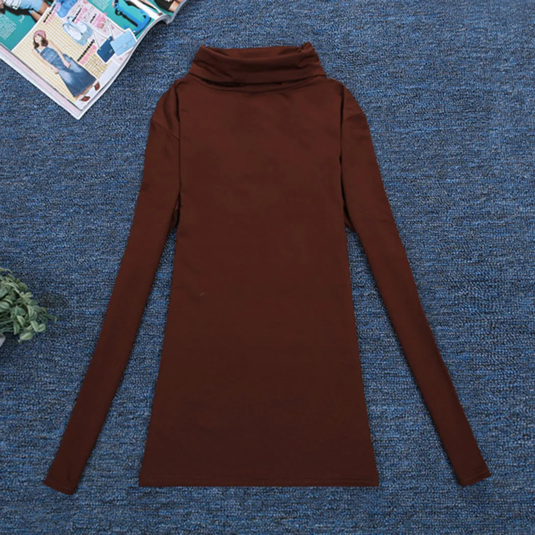 VenusFox Wool Turtleneck Jumper Long Sleeve Basic Tops