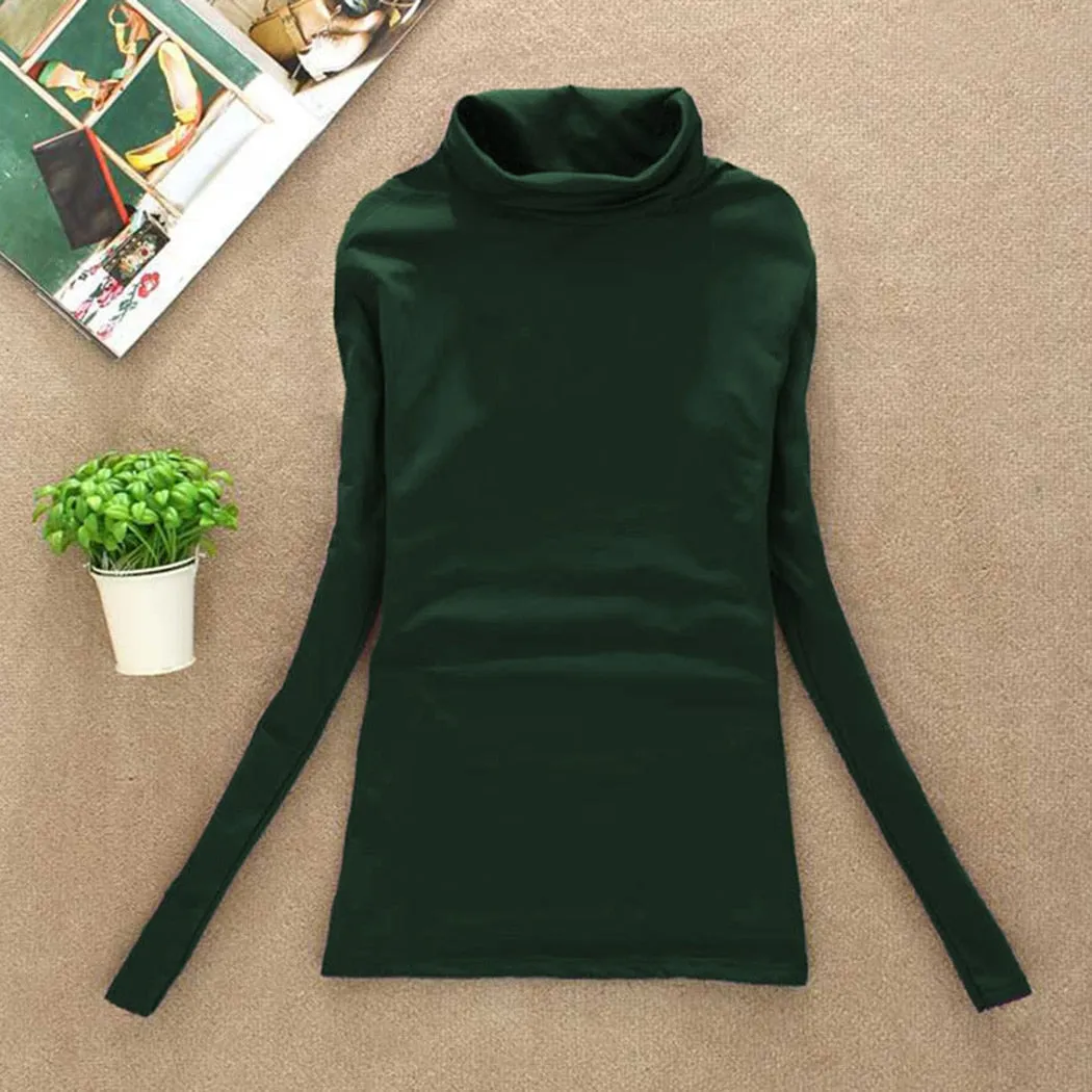 VenusFox Wool Turtleneck Jumper Long Sleeve Basic Tops