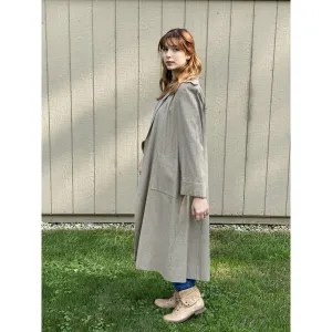 Vintage Ladies Swing Coat Mini Plaid 1940s Extra Long Size L-XL