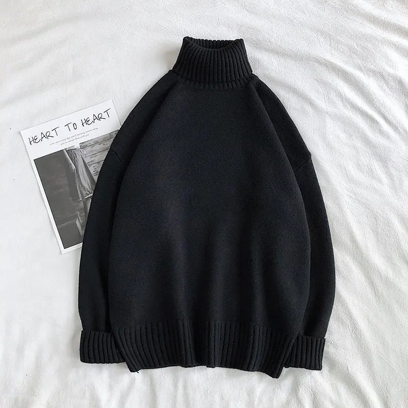 Warm MenTurtleneck Sweaters Solid Color Man Casual Knitter Pullovers