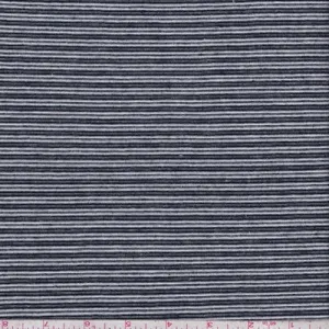 White/Navy Stripe Rayon Jersey Knit Fabric